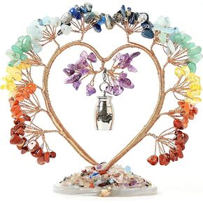 Small Keepsake Urn for Human Ashes,Stainless Steel Mini Sharing Urn with Colorful Crystal Tree of LifeDecorative Cremation Memorial Urn for Loss of Dad Mom Pet Dog or Cat in Saudi Arabia