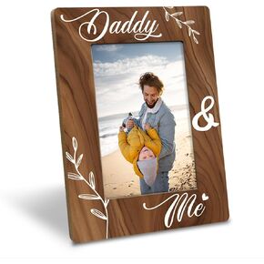 Daddy Gift from Daughter Son, Daddy & Me Photo Frame, Holds 4 x 6 Inch Photo, Farmhouse Wooden Picture Frame Gifts, Father's Day Gifts for Best Dad A1 in Saudi Arabia