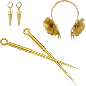 Yor Forger Weapon,Yor Forger Cosplay Headband Earrings Accessories Set Anime Props Role Play Gift Gold in Saudi Arabia