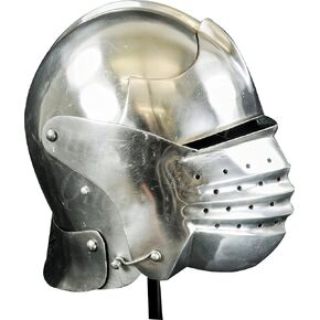Medieval North Italian Bellows face visored Sallet Late Helmet Also for LARP Silver German Spartan Roman Helmet European Kettle Hate Viking mask Barbuta Crusader Gloves Gauntlet Half in Saudi Arabia