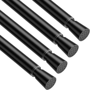 MEXAU 6 Pack Black Spring Tension Curtain Rod for Window 23 to 37 Inch Thin Spring Tension Rods Small tension Rod Adjustable Expandable Spring Curtain Rods No Drill for Closet Cupboard Door Doorway in Saudi Arabia