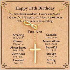 Happy 9th 10th 11th 12th 13th 14th 15th 16th Birthday Necklace Gifts, 14K Gold Plated Necklace Religious Christian Jewelry for Her 16+3 Inches in Saudi Arabia