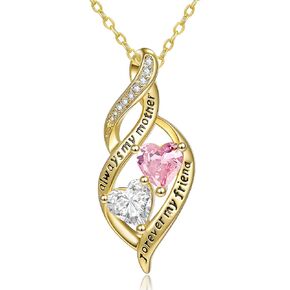 Mom Gifts Necklace 14K Gold Infinity Double Birthstone Pendant for Women Exquisite Birthday Gifts for Mother Gift Always My Mother Forever My Friend in Saudi Arabia
