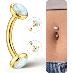 FIASASO Small Gold Belly Button Ring for Women - G23 Titanium Hypoallergenic Internally Threaded Dainty Belly Button Piercing Tiny Floating CZ Heart Simple Belly Rings Curved Barbell Piercing Jewelry in Saudi Arabia