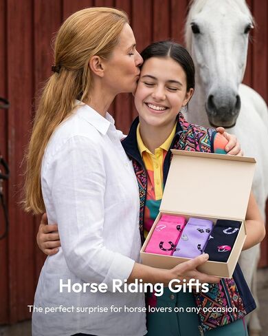 Belloxis Horse Gifts for Women Girls Equestrian Gift Horse Riding Socks 3 Pairs Knee High Boot Accessories Size 5-8 in Saudi Arabia