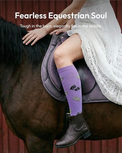 Belloxis Horse Gifts for Women Girls Equestrian Gift Horse Riding Socks 3 Pairs Knee High Boot Accessories Size 5-8 in Saudi Arabia