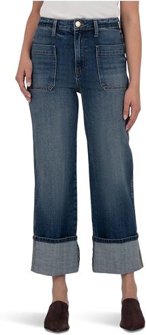 KUT من Kloth Sienna High Rise Straight Leg-roll Up 5" in Kuwait