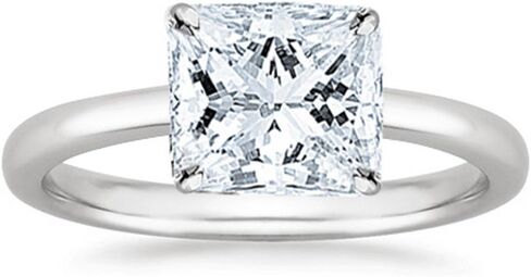 18K White Gold 1-5 Carat Lab Grown Solitaire Emerald Cut IGI Certified Diamond Engagement Ring (D-E Color VVS1-VVS2 in Kuwait