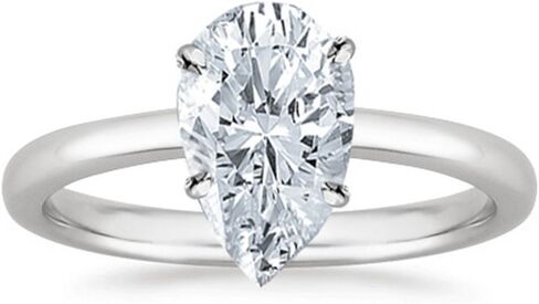 18K White Gold 1-5 Carat Lab Grown Solitaire Emerald Cut IGI Certified Diamond Engagement Ring (D-E Color VVS1-VVS2 in Kuwait