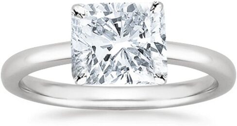 18K White Gold 1-5 Carat Lab Grown Solitaire Emerald Cut IGI Certified Diamond Engagement Ring (D-E Color VVS1-VVS2 in Kuwait