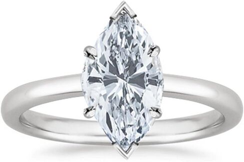 18K White Gold 1-5 Carat Lab Grown Solitaire Emerald Cut IGI Certified Diamond Engagement Ring (D-E Color VVS1-VVS2 in Kuwait