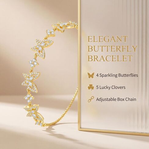 18K Gold Plated Adjustable Slider Bracelet (Leaf/Shell/Butterfly), Exquisite Women's Bracelet, High-Shine Jewelry, Sophisticated Accessory to Enhance Women's Charm in Kuwait