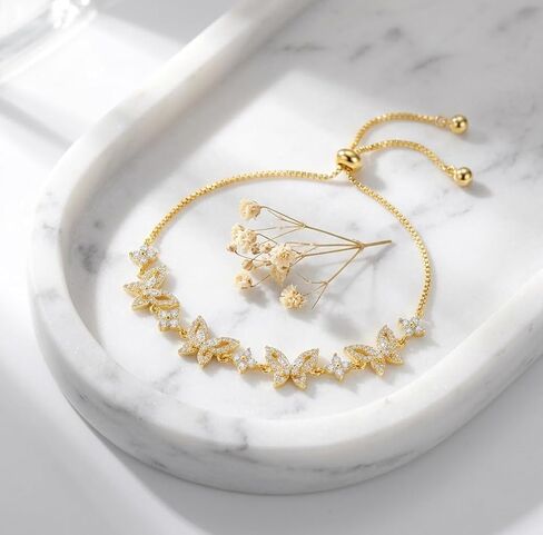 18K Gold Plated Adjustable Slider Bracelet (Leaf/Shell/Butterfly), Exquisite Women's Bracelet, High-Shine Jewelry, Sophisticated Accessory to Enhance Women's Charm in Kuwait
