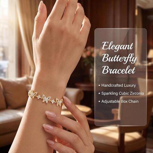 18K Gold Plated Adjustable Slider Bracelet (Leaf/Shell/Butterfly), Exquisite Women's Bracelet, High-Shine Jewelry, Sophisticated Accessory to Enhance Women's Charm in Kuwait