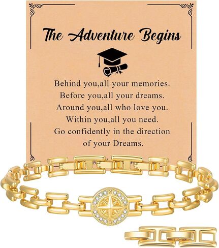 2026 Graduation Gifts Bracelets Jewelry - Graduation Bracelet for Her,College Graduate High School Class Of 2026 Gift Women Trendy Jewelry, To Daughter Niece Friends Gold Bracelet Chain Rope for Women in Saudi Arabia