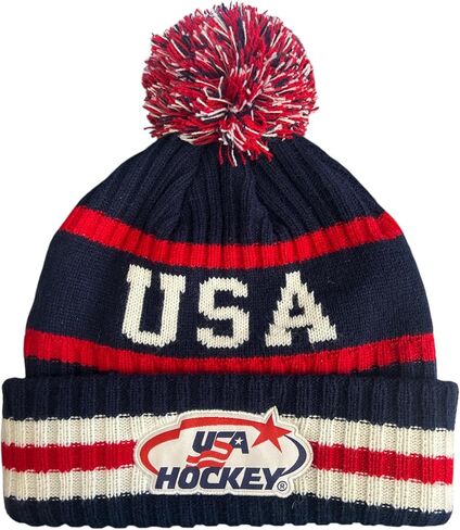 US Hockey Shield Logo Knit Hat Cap Navy | Premium Quality, Comfort & Style | Woold Blend | Fan Gear Limited Edition | Officially Licensed Apparel in Saudi Arabia