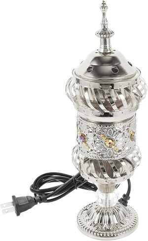 RCFINE Electric Incense Burner Bakhoor Metal Incense Burner Middle Eastern Style Arabic Incense Burner for Aromatherapy Yoga Spa Home Tabletop Decoration (Gold) in Saudi Arabia