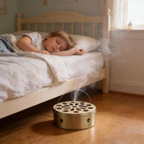 Portable Mosquito Coil Holder with Handle, Round Iron Incense Holder, Anti-Scald Design, for Home and Camping (1) in Saudi Arabia