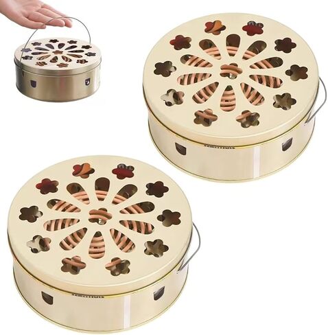 Portable Mosquito Coil Holder with Handle, Round Iron Incense Holder, Anti-Scald Design, for Home and Camping (1) in Saudi Arabia