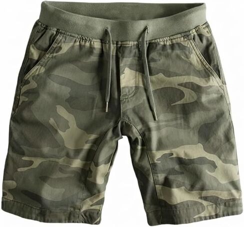 Mens Camo Drawstring Shorts 9" Insaeam Basketball Camouflage Cotton Training SweatShorts with Elastic Waist in Saudi Arabia