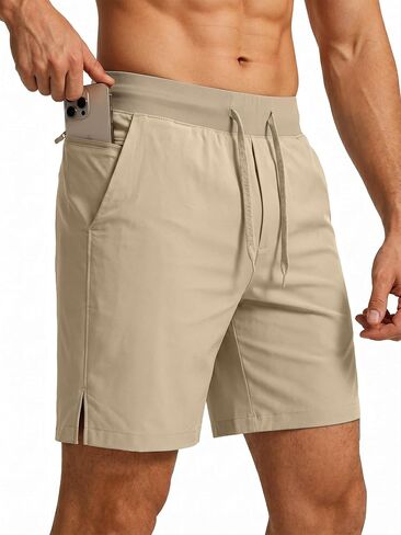 Comdecevis Men's 7'' Athletic Shorts with Secure Zipper Pocket Lightweight Workout Running Gym Shorts in Kuwait