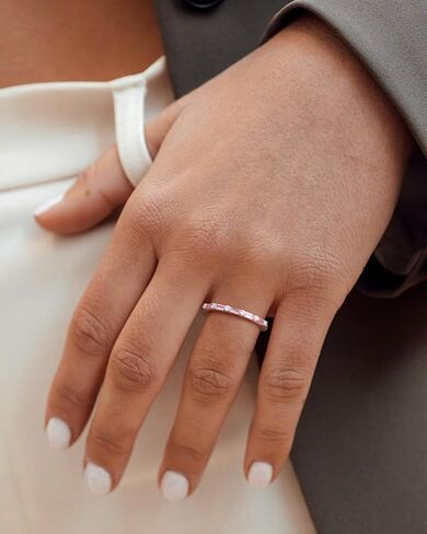 925 Sterling Silver 1.5mm Thin Stackable Rings for Women Created Ruby/Sapphire/Emerald/Cubic Zirconia Band(with Gift Box) in Saudi Arabia