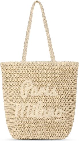 Beach Bags for Women - Large Straw Bag Woven Beach Tote, Summer Handmade Shoulder Handbag in Saudi Arabia