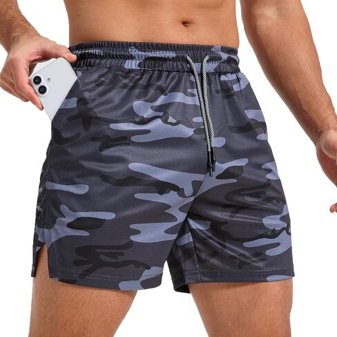 Surenow Men's Athletic Shorts 5"/ 7" Workout Running Shorts with Zip Pockets Quick Dry Lightweight Gym Shorts for Men in Saudi Arabia
