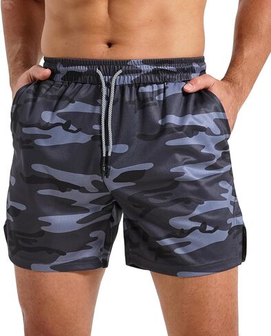 Surenow Men's Athletic Shorts 5"/ 7" Workout Running Shorts with Zip Pockets Quick Dry Lightweight Gym Shorts for Men in Saudi Arabia