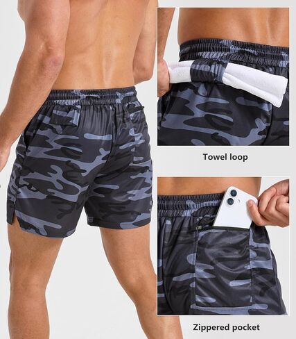 Surenow Men's Athletic Shorts 5"/ 7" Workout Running Shorts with Zip Pockets Quick Dry Lightweight Gym Shorts for Men in Saudi Arabia
