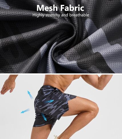 Surenow Men's Athletic Shorts 5"/ 7" Workout Running Shorts with Zip Pockets Quick Dry Lightweight Gym Shorts for Men in Saudi Arabia