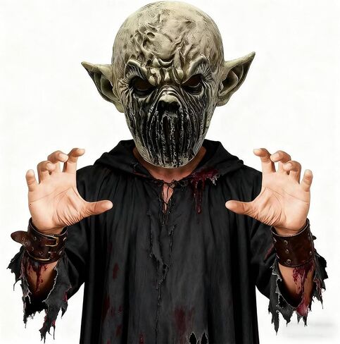Silent Devil Latex Mask, Horror Monster Zombie Mask for Halloween Cosplay Party Props in Saudi Arabia