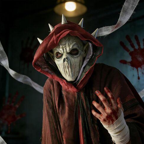 Silent Devil Latex Mask, Horror Monster Zombie Mask for Halloween Cosplay Party Props in Saudi Arabia