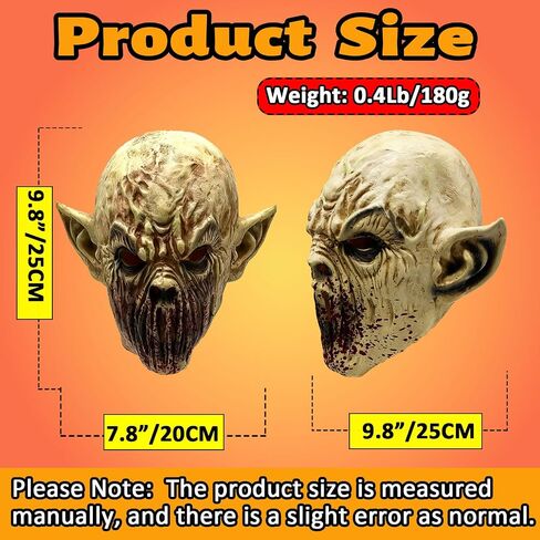 Silent Devil Latex Mask, Horror Monster Zombie Mask for Halloween Cosplay Party Props in Saudi Arabia