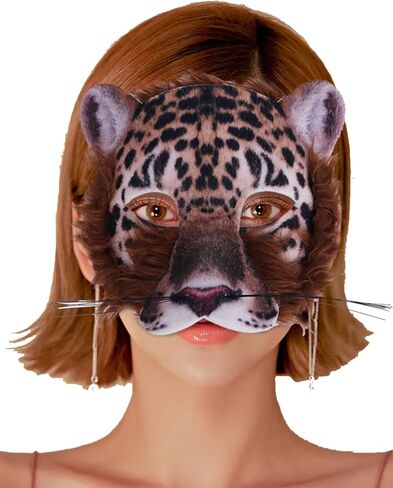 GabeFish Fox, Bunny, Cheetah, Owl Latex Masks for Party, Masquerade, Halloween, Festival, 4 PCS Half Face Animals Masks Bulk in Saudi Arabia