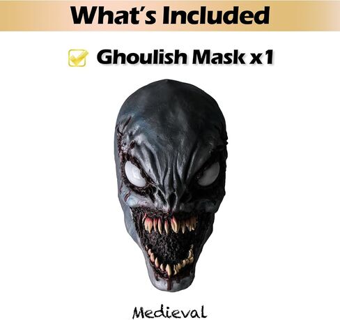 Monster Eyes Light Up Mask Halloween Scary Led Mask, Latex Creepiest Full Head Realistic Horror Zombie Ghost Devil Cosplay Costume Mask Party Props in Saudi Arabia