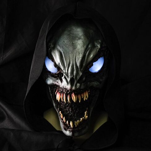 Monster Eyes Light Up Mask Halloween Scary Led Mask, Latex Creepiest Full Head Realistic Horror Zombie Ghost Devil Cosplay Costume Mask Party Props in Saudi Arabia