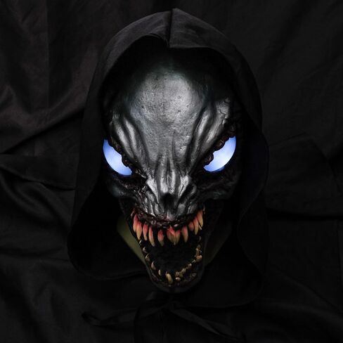 Monster Eyes Light Up Mask Halloween Scary Led Mask, Latex Creepiest Full Head Realistic Horror Zombie Ghost Devil Cosplay Costume Mask Party Props in Saudi Arabia