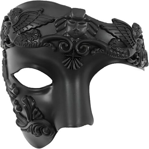 JOYFISCO Masquerade Mask for Men Vintage Half Face Roman Warrior Phantom Of The Opera Mask for Halloween Mardi Gras Prom Ball in Saudi Arabia