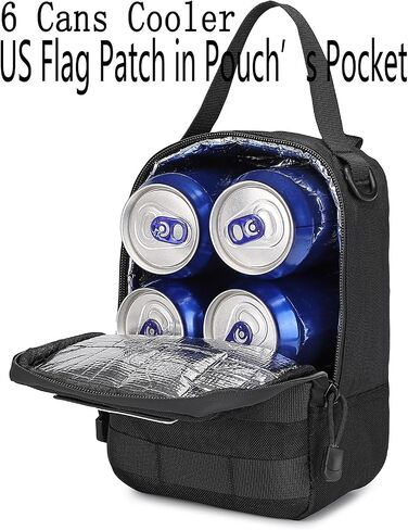 ATBP Tactical Soft Cooler Sholder Bag for Militray Backpack 6 Cans Insulated Cooler Molle Pouch for Picnic, Beach, Work, Trip, Camping in Saudi Arabia