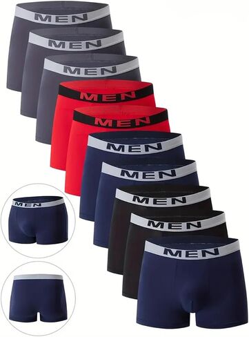 Men's Boxer Briefs,10-Pack Sport Soft Breathable Performance Boxers (S-XXL) in Saudi Arabia