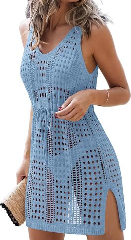 KISSMODA Womens Swimsuit Cover Up Sleeveless Swimwear Knit Beach Dress Coverup Bathing Suit Crochet 2026 Summer Trendy S-XXL in Kuwait