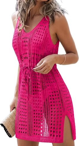 KISSMODA Womens Swimsuit Cover Up Sleeveless Swimwear Knit Beach Dress Coverup Bathing Suit Crochet 2026 Summer Trendy S-XXL in Kuwait