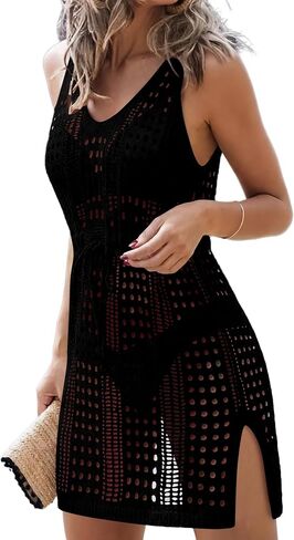 KISSMODA Womens Swimsuit Cover Up Sleeveless Swimwear Knit Beach Dress Coverup Bathing Suit Crochet 2026 Summer Trendy S-XXL in Kuwait