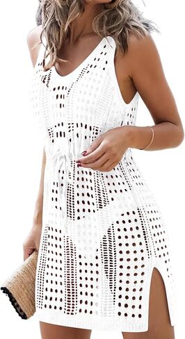 KISSMODA Womens Swimsuit Cover Up Sleeveless Swimwear Knit Beach Dress Coverup Bathing Suit Crochet 2026 Summer Trendy S-XXL in Kuwait