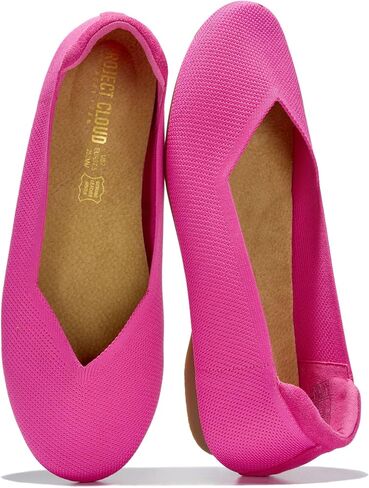 Project Cloud Womens Flats - Memory Foam Insole Ballet Flats for Women Footwear - Non Slip and Lightweight Comfortable Shoes for Women 2026 (Prospect-FUCHKNIT,7.5M) in Kuwait