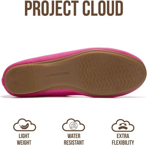 Project Cloud Womens Flats - Memory Foam Insole Ballet Flats for Women Footwear - Non Slip and Lightweight Comfortable Shoes for Women 2026 (Prospect-FUCHKNIT,7.5M) in Kuwait
