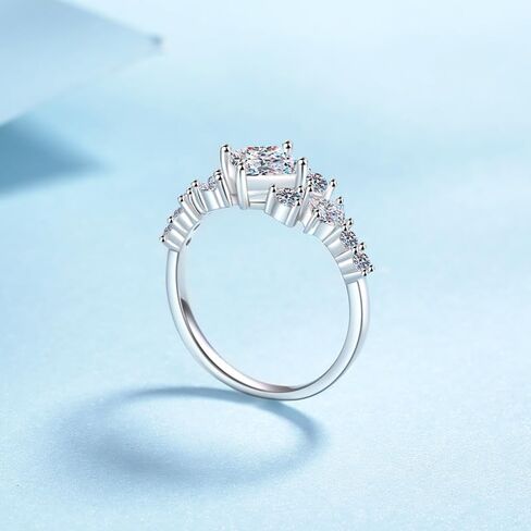 Women's Geometric 14K Gold Diamond Statement Ring, Set with 1 Carat Square Cut VVS1 D-Color Stone, Clean Contemporary Style with Cool-Toned Luxury in Kuwait