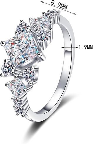 Women's Geometric 14K Gold Diamond Statement Ring, Set with 1 Carat Square Cut VVS1 D-Color Stone, Clean Contemporary Style with Cool-Toned Luxury in Kuwait