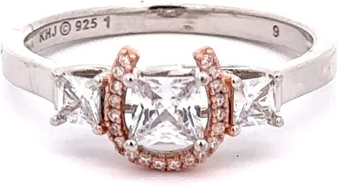 Kelly Herd Horseshoe Ring | Sterling Silver Jewelry | Western Ring for Women with Cubic Zirconia Stones in Kuwait